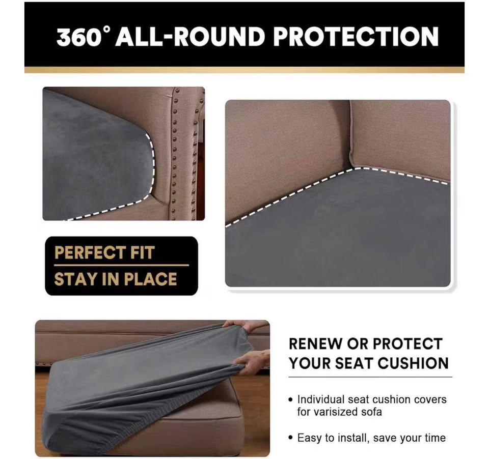 Stretch Velvet Couch Cushion Covers for Individual Cushions Sofa Cushion Covers 