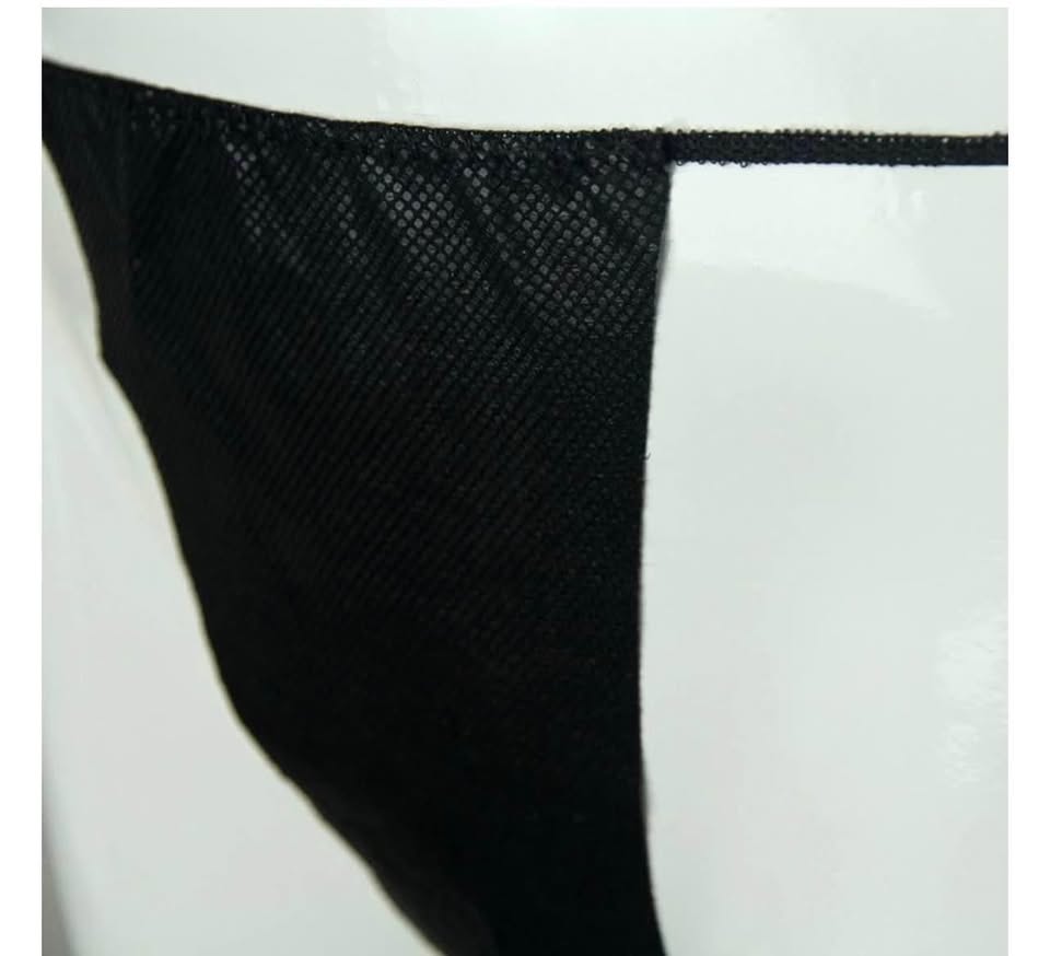 Pack of 100 Disposable Thong Panties Spray Tanning Wraps, Black, One Size