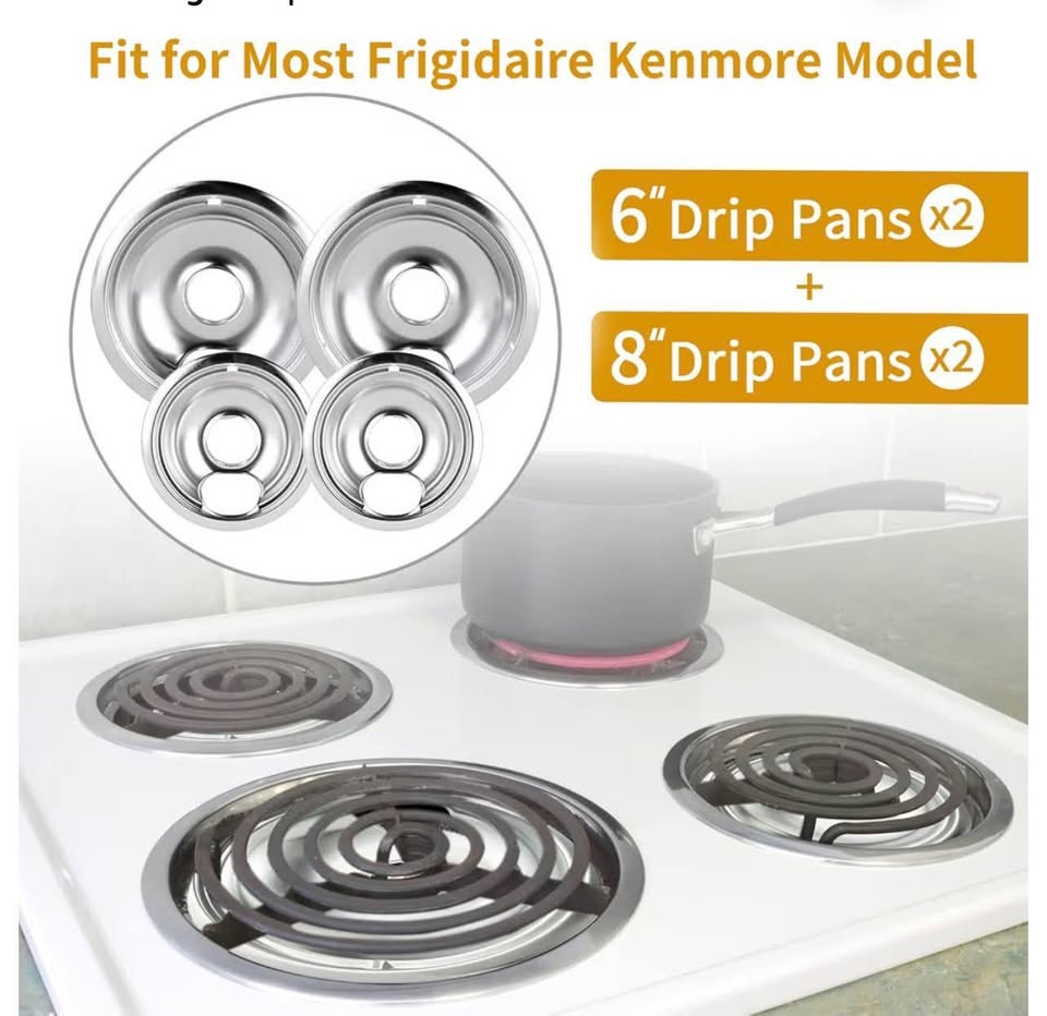 4 Pack Chrome Drip Pans