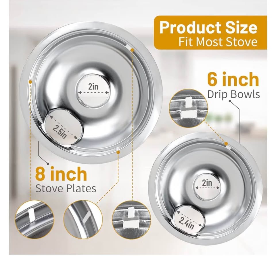 4 Pack Chrome Drip Pans