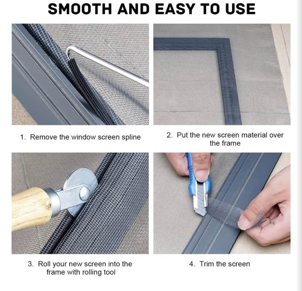 Pet Proof Window Screen Replacements 47.2"X 98.4" Window Screen Roll Door Screen