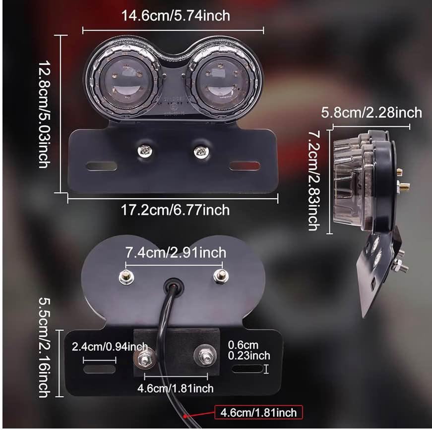 40-LED 40W Motorcycle Tail Light Integrated Running Lamp Brake&Turn Signal Light