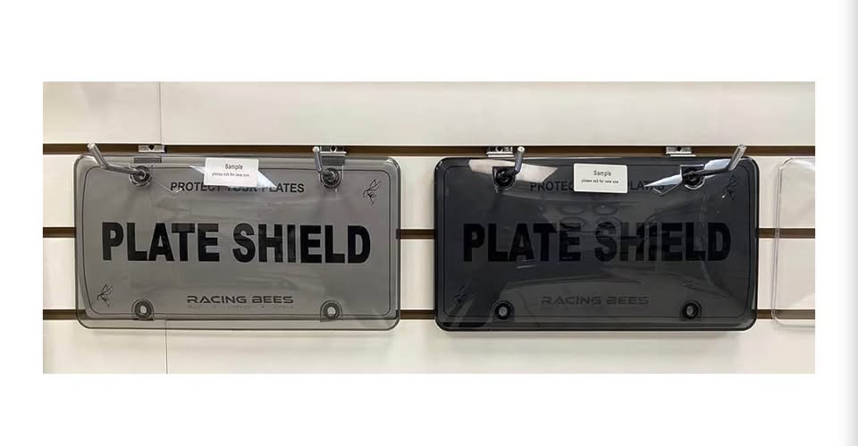 Car Concave License Plate Cover Multi Color (1 Set of 2 Pcs, Dark Smoke)