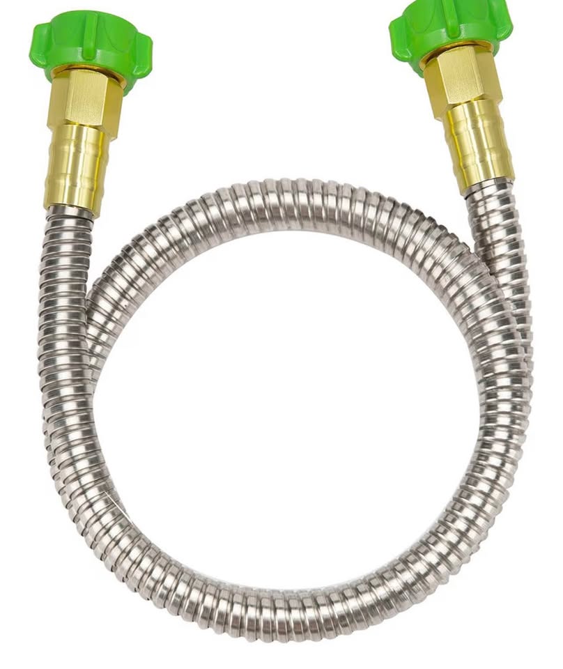 304 Stainless Steel 3ft Short Garden Hose with Female to Female Metal Connector,