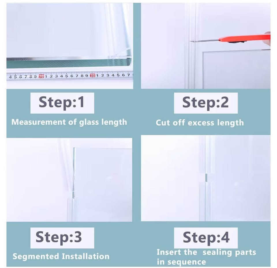 120" Silicone Shower Door Seal for 3/8" Glass