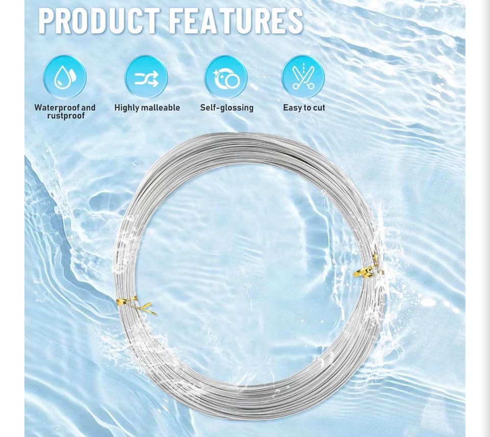 40m Silver Craft Wire with Wire Cutters