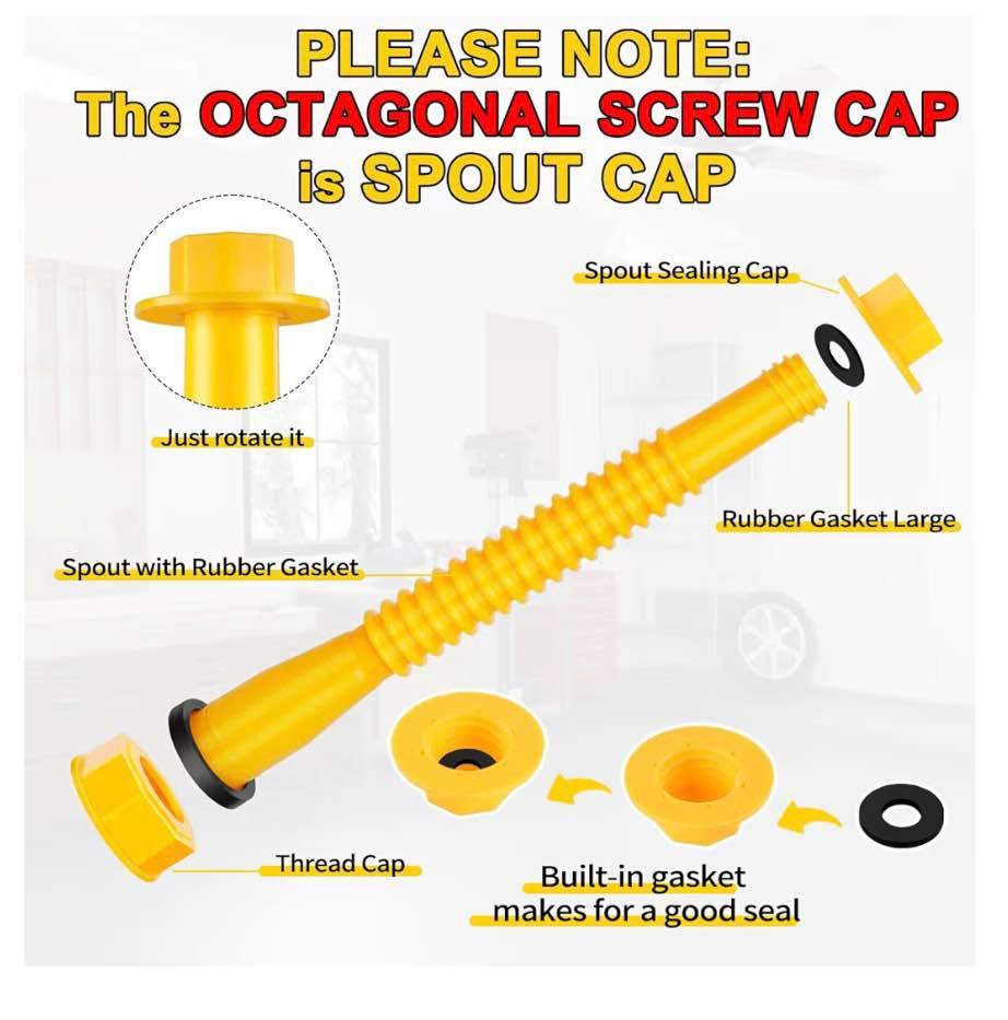 Gas Can Spout Replacement, Old Style Gas Can Nozzle for 1/2/5/10 Gal Gas Can, 5-