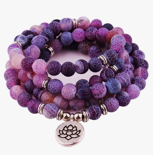 GVUSMIL 8mm 108 Mala Beads Wrap Bracelet Necklace for Yoga Charm Bracelet Natura