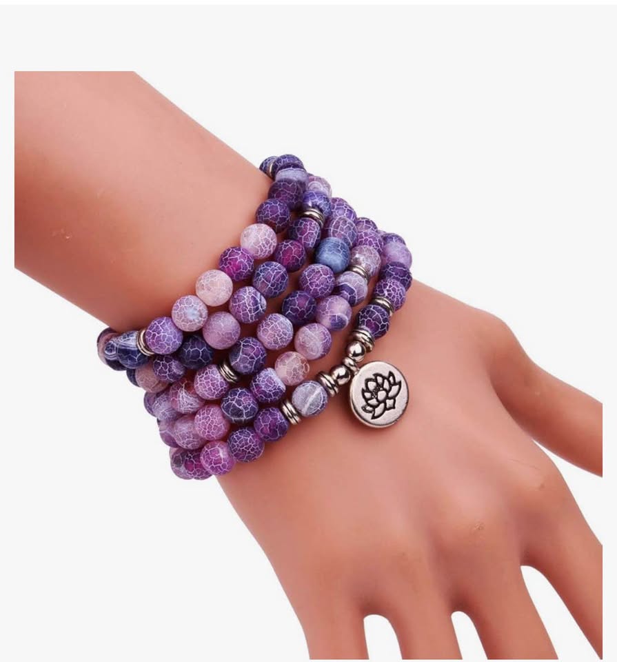GVUSMIL 8mm 108 Mala Beads Wrap Bracelet Necklace for Yoga Charm Bracelet Natura