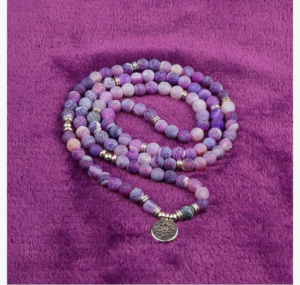 GVUSMIL 8mm 108 Mala Beads Wrap Bracelet Necklace for Yoga Charm Bracelet Natura