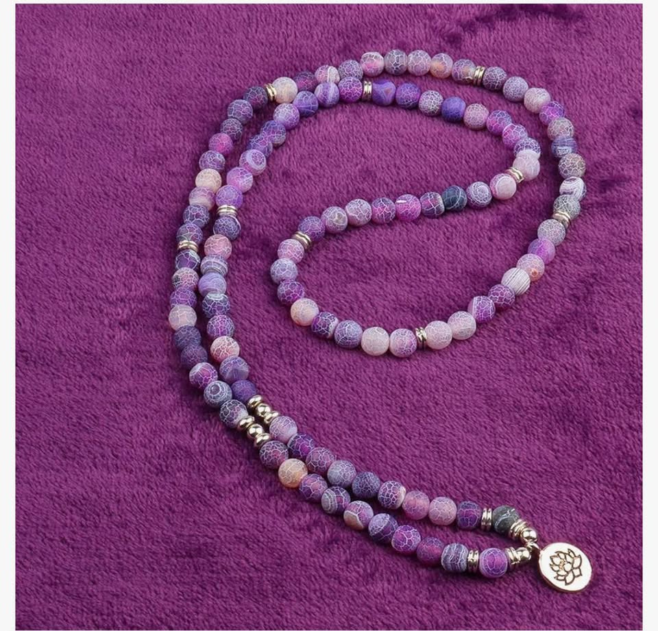 GVUSMIL 8mm 108 Mala Beads Wrap Bracelet Necklace for Yoga Charm Bracelet Natura