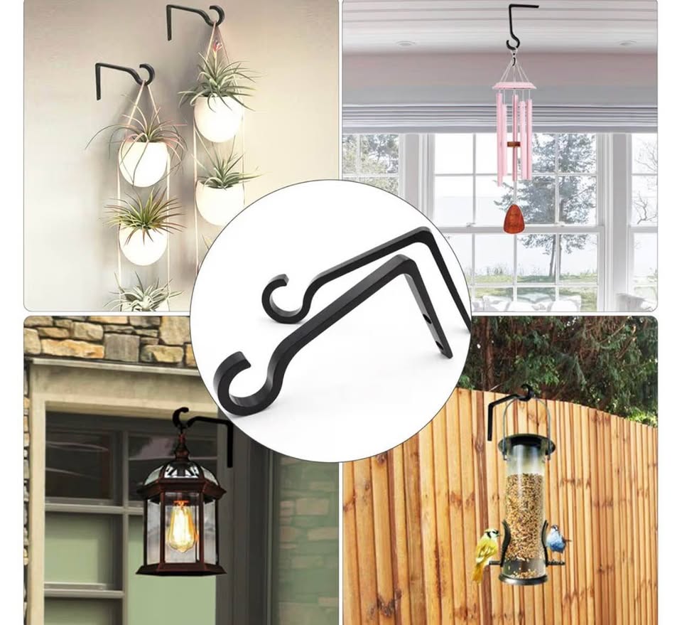 2-Pack Black Aluminum Alloy Wall Hooks