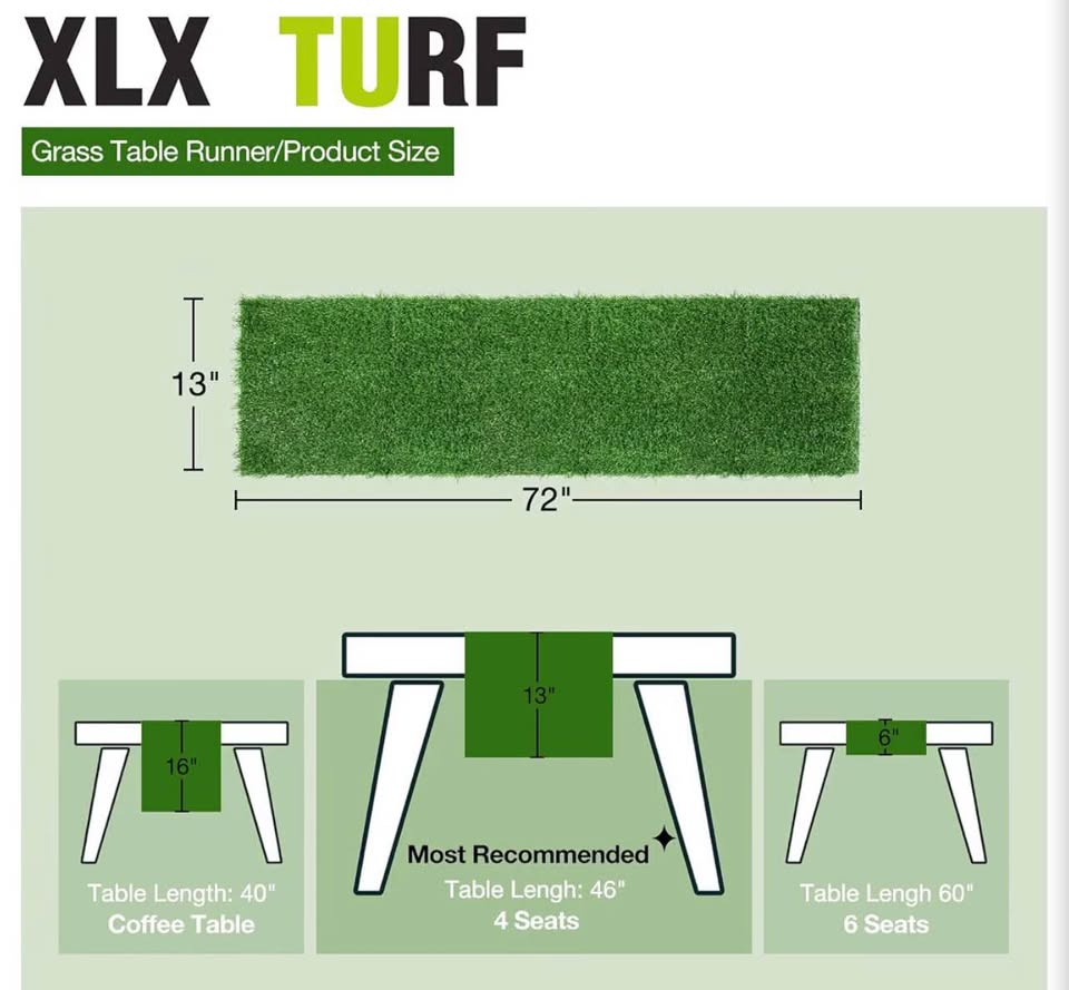 XLX TURF Artificial Grass Table Runner