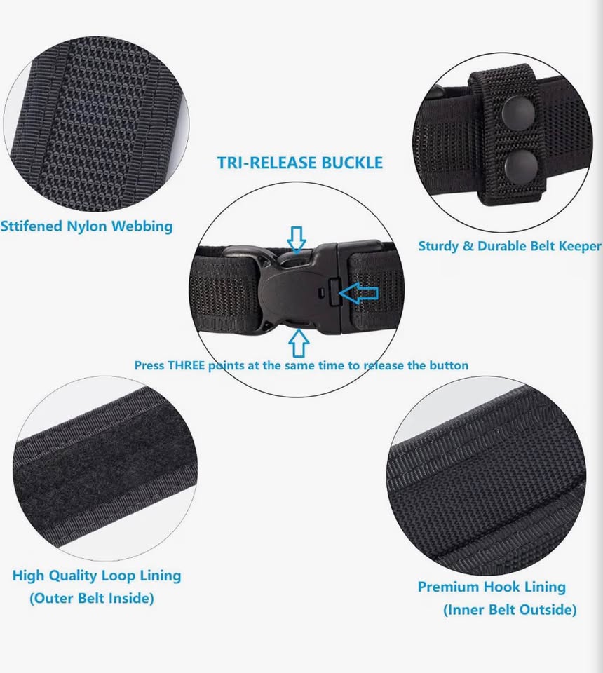 Tactical Duty Belt System with Inner Belt and Keepers L