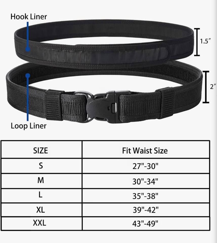 Tactical Duty Belt System with Inner Belt and Keepers L