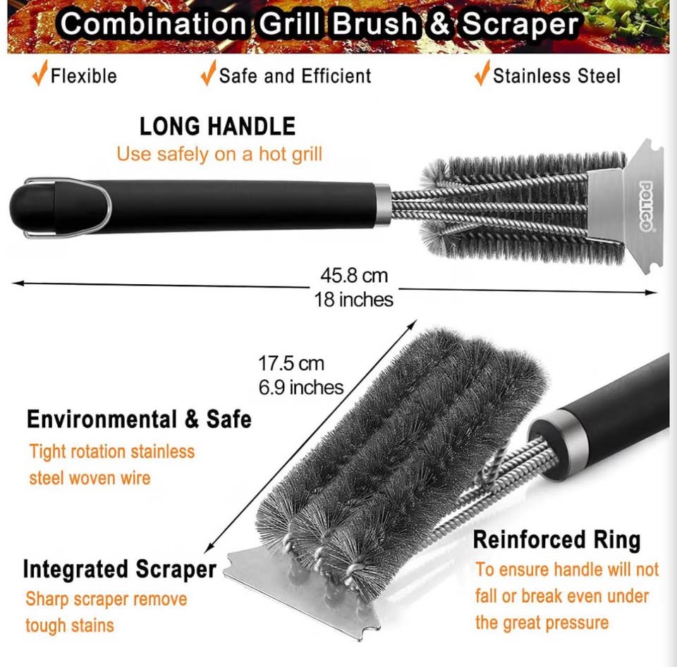 POLIGO Grill Brush and Scraper