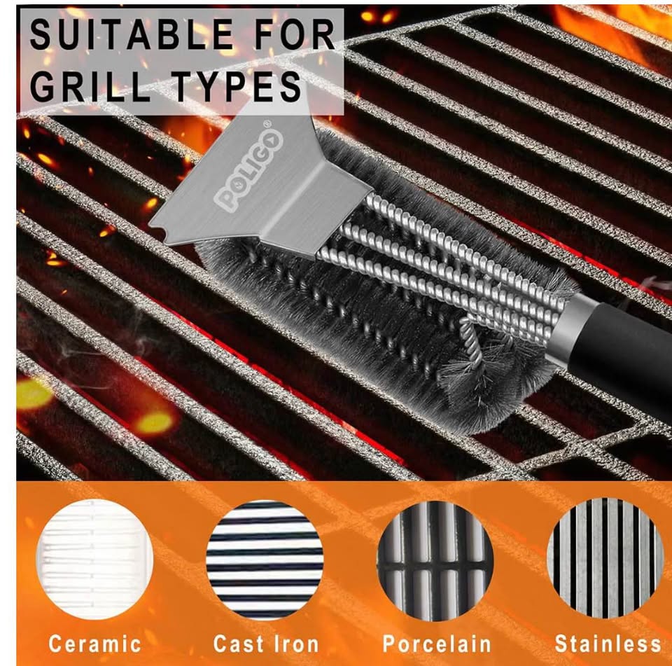 POLIGO Grill Brush and Scraper