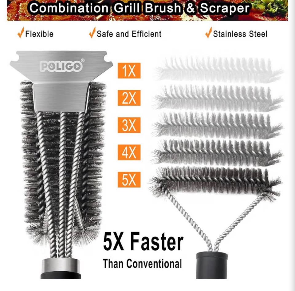 POLIGO Grill Brush and Scraper