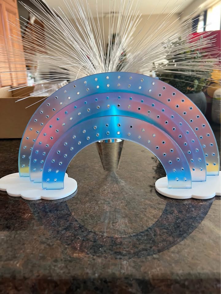 NiHome 3-Tier Iridescent Acrylic Rainbow Earring Organizer
