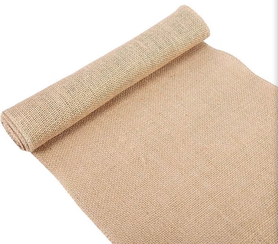 Burlap Runner, Rustic Linen Burlap Ribbon Roll Flaxen Outdoor Party Decor