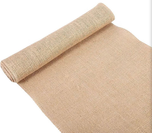 Burlap Runner, Rustic Linen Burlap Ribbon Roll Flaxen Outdoor Party Decor