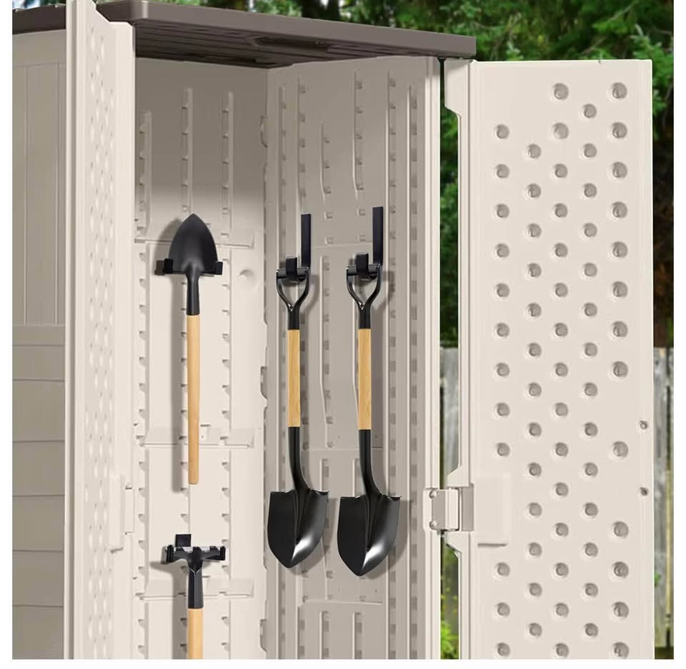 6-Piece Black Plastic Shed Tool Organizer Hook Set