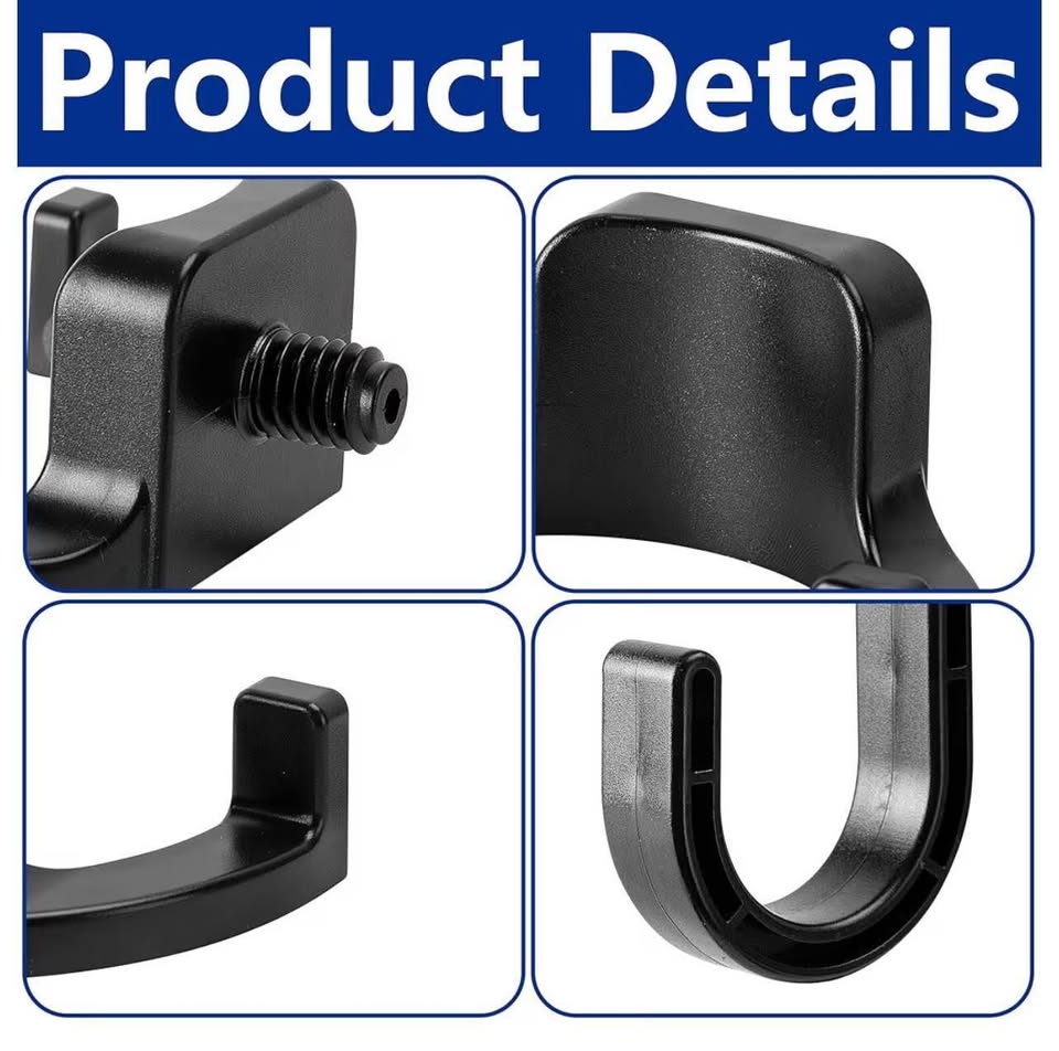 6-Piece Black Plastic Shed Tool Organizer Hook Set