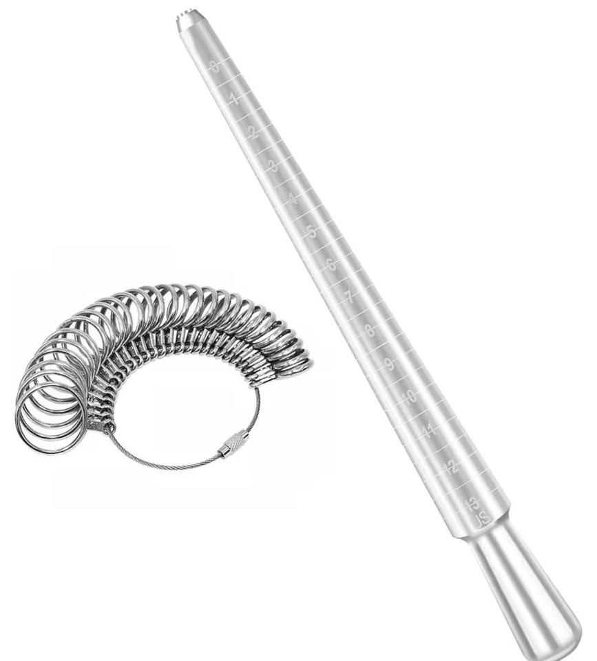 Ring Sizer Mandrel Set, Aluminum Ring Mandrel with 27 PCS Metal Ring Gauge, US S