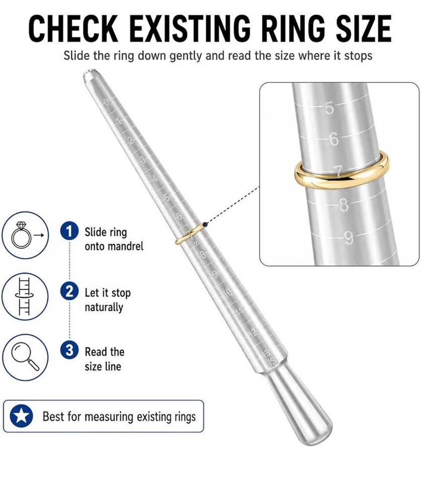 Ring Sizer Mandrel Set, Aluminum Ring Mandrel with 27 PCS Metal Ring Gauge, US S