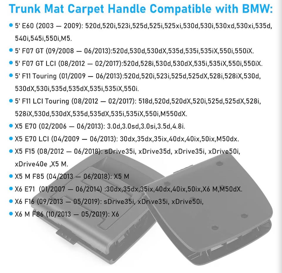 Compatible with BMW Trunk Mat Carpet Handle