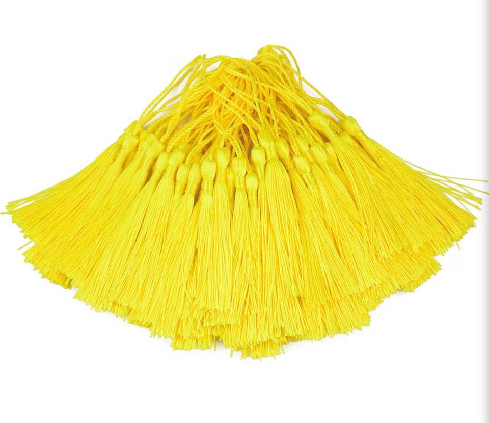 Yellow Craft Tassels with Loops