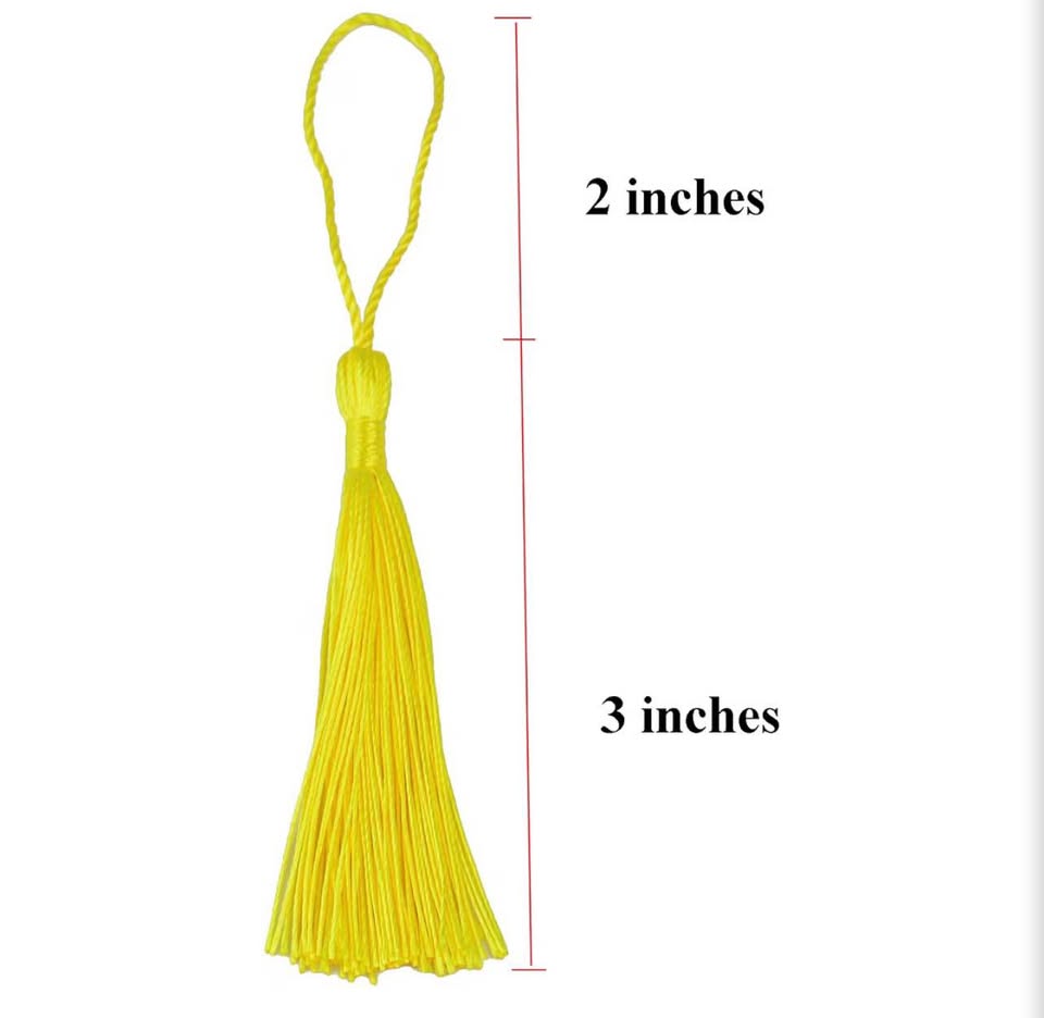 Yellow Craft Tassels with Loops