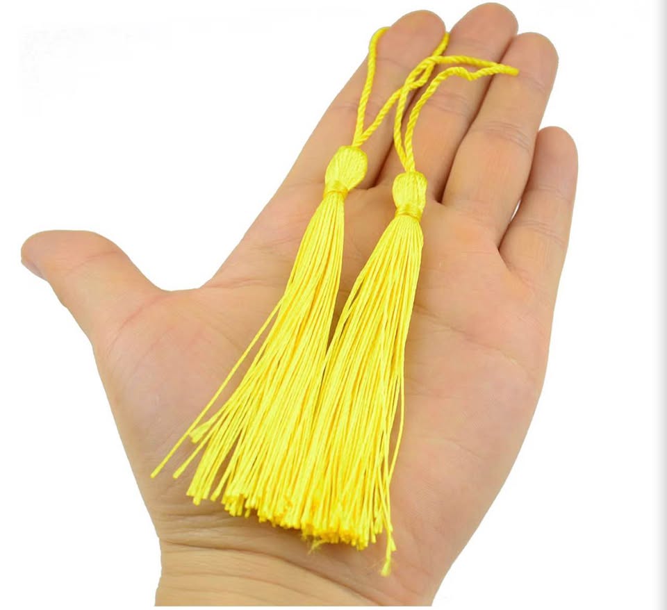 Yellow Craft Tassels with Loops