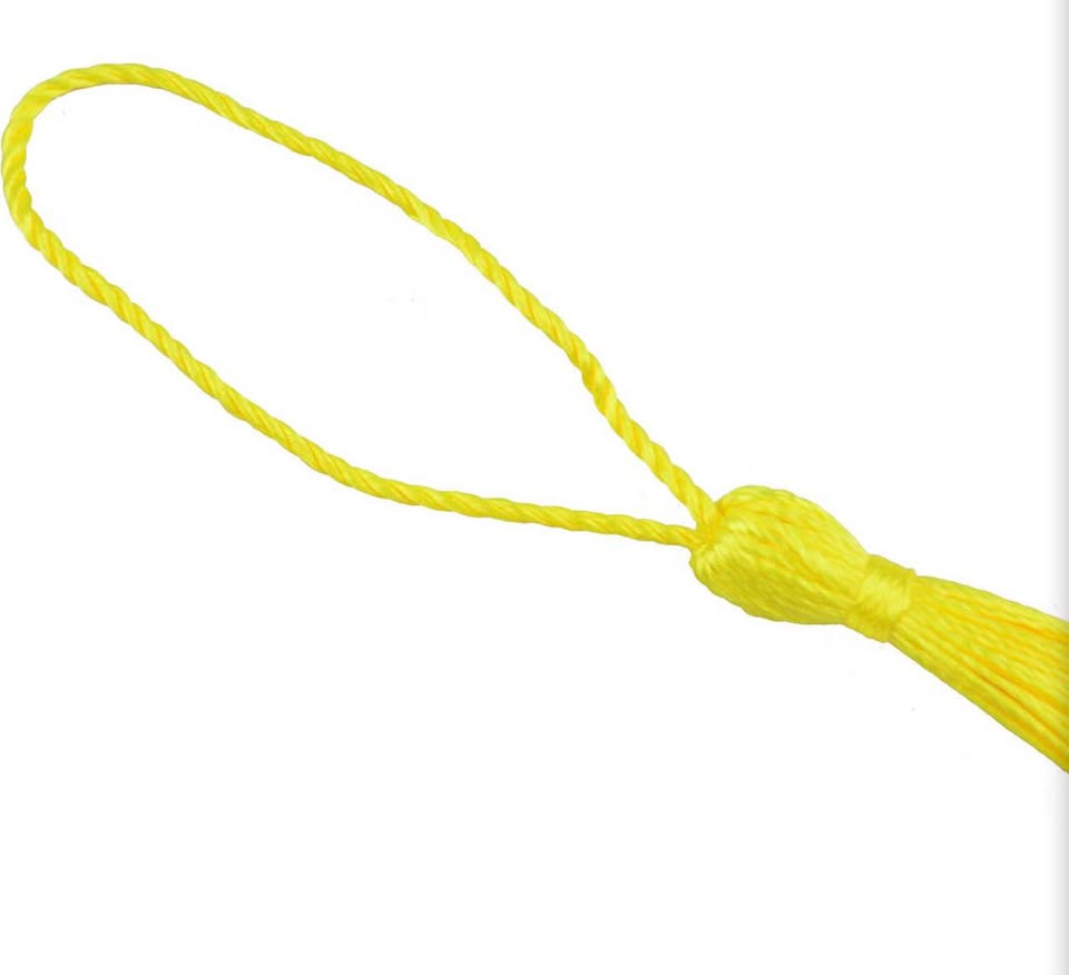 Yellow Craft Tassels with Loops