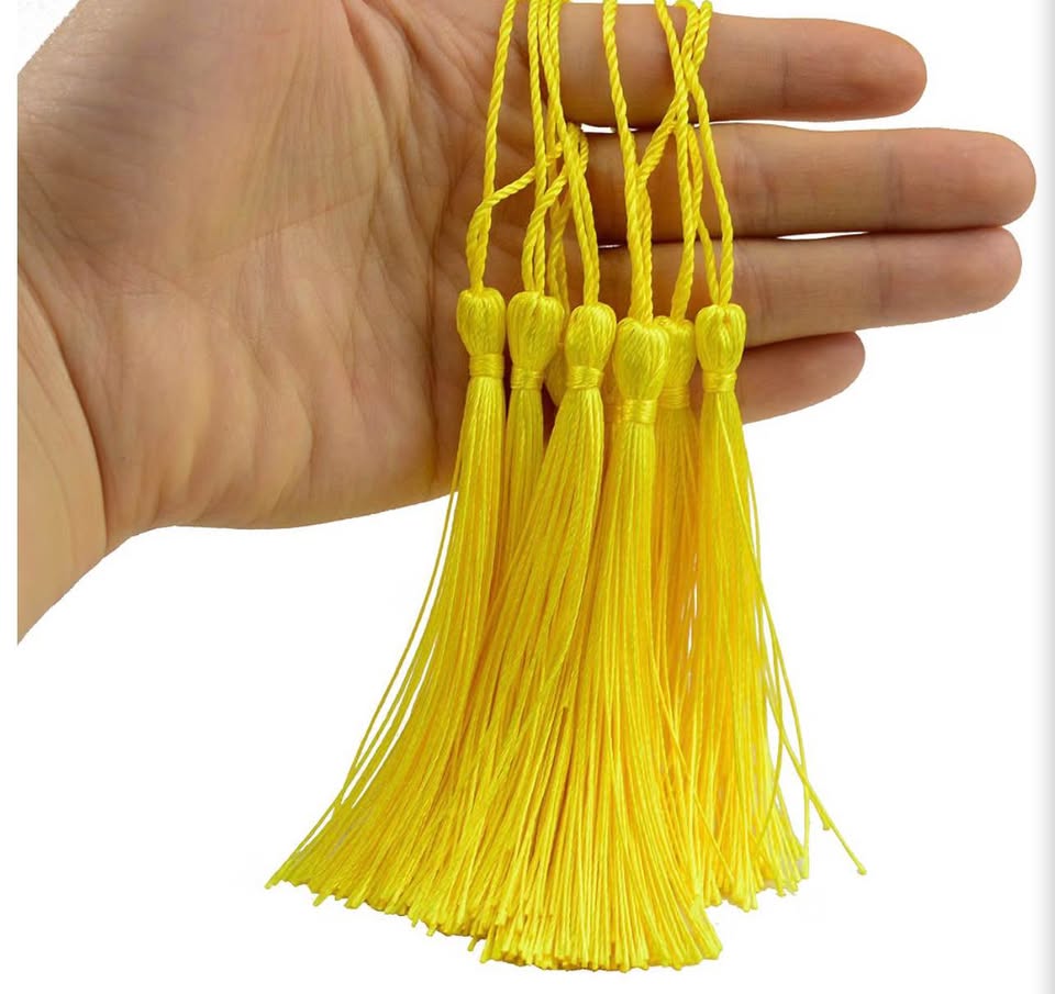 Yellow Craft Tassels with Loops
