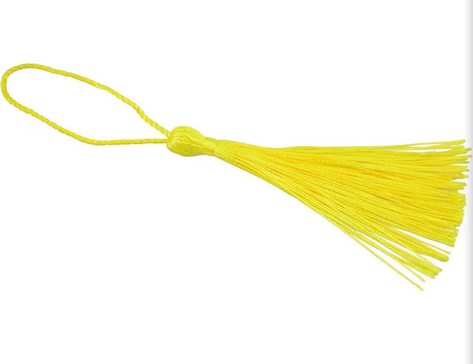 Yellow Craft Tassels with Loops