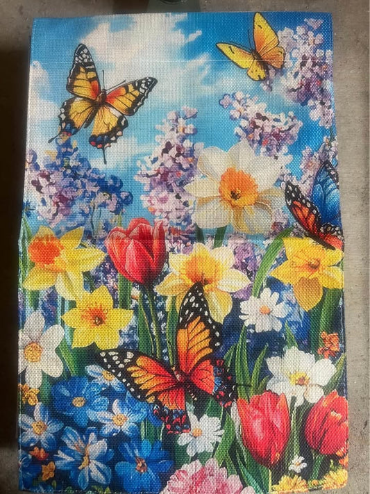 Louise Maelys Spring Garden Flag 12x18 Double Sided Vertical