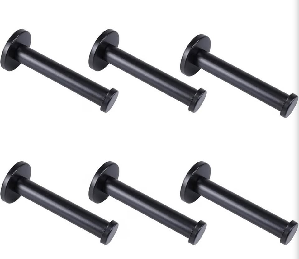 6-Pack Matte Black 304 Stainless Steel Wall Mounted Hooks