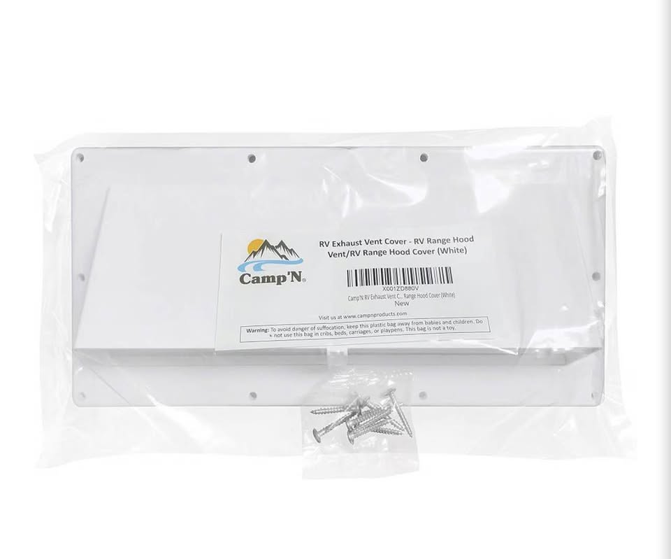 Camp'N RV Exhaust Vent Cover (White) - Perfect RV Stove Vent Cover Replacement f