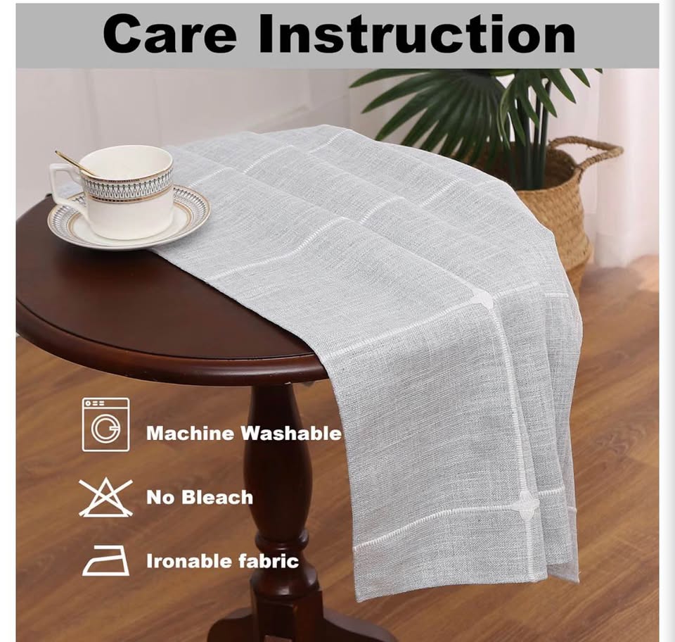 Grey Linen Grid Square Tablecloth