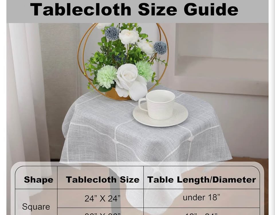 Grey Linen Grid Square Tablecloth
