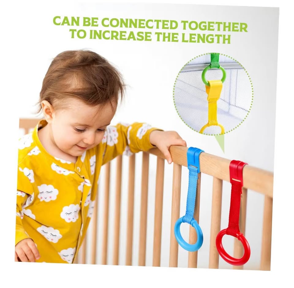 NUOBESTY Plastic Pull Up Rings Stand Up Cot Hanging Hoops for Baby Infant Toddle