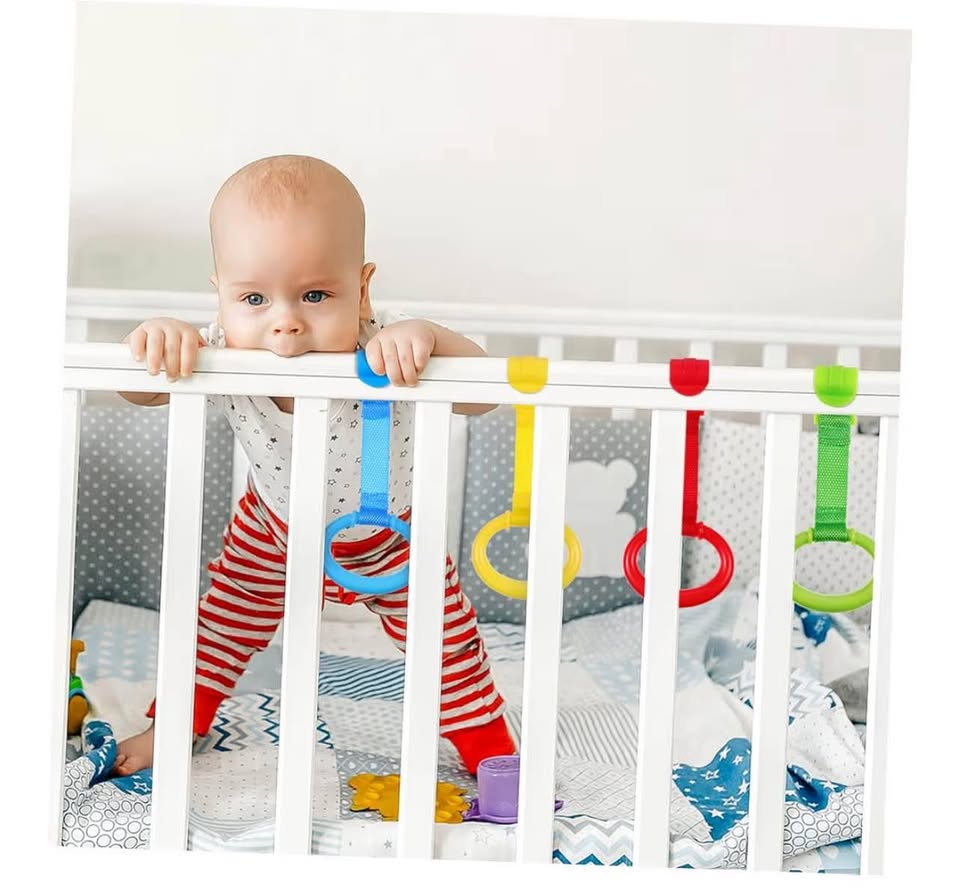 NUOBESTY Plastic Pull Up Rings Stand Up Cot Hanging Hoops for Baby Infant Toddle