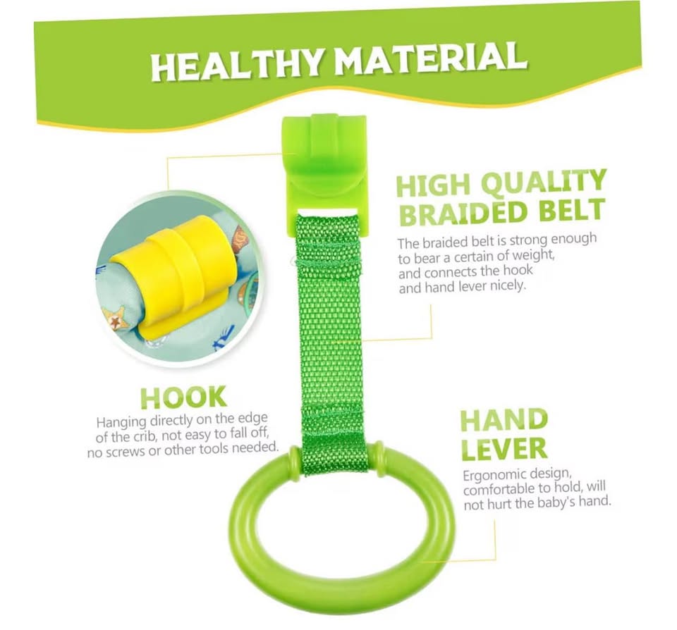 NUOBESTY Plastic Pull Up Rings Stand Up Cot Hanging Hoops for Baby Infant Toddle
