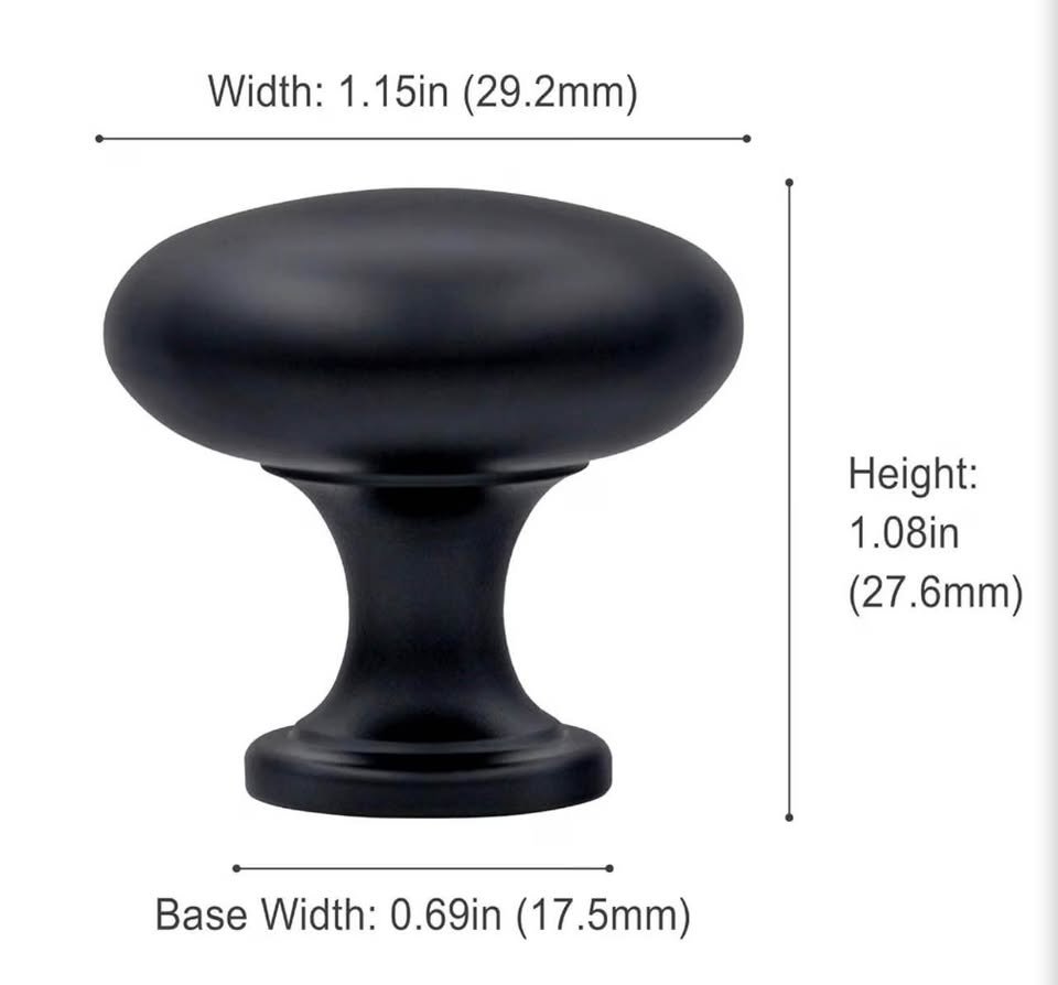 25 pack Matte Black Cabinet Knobs