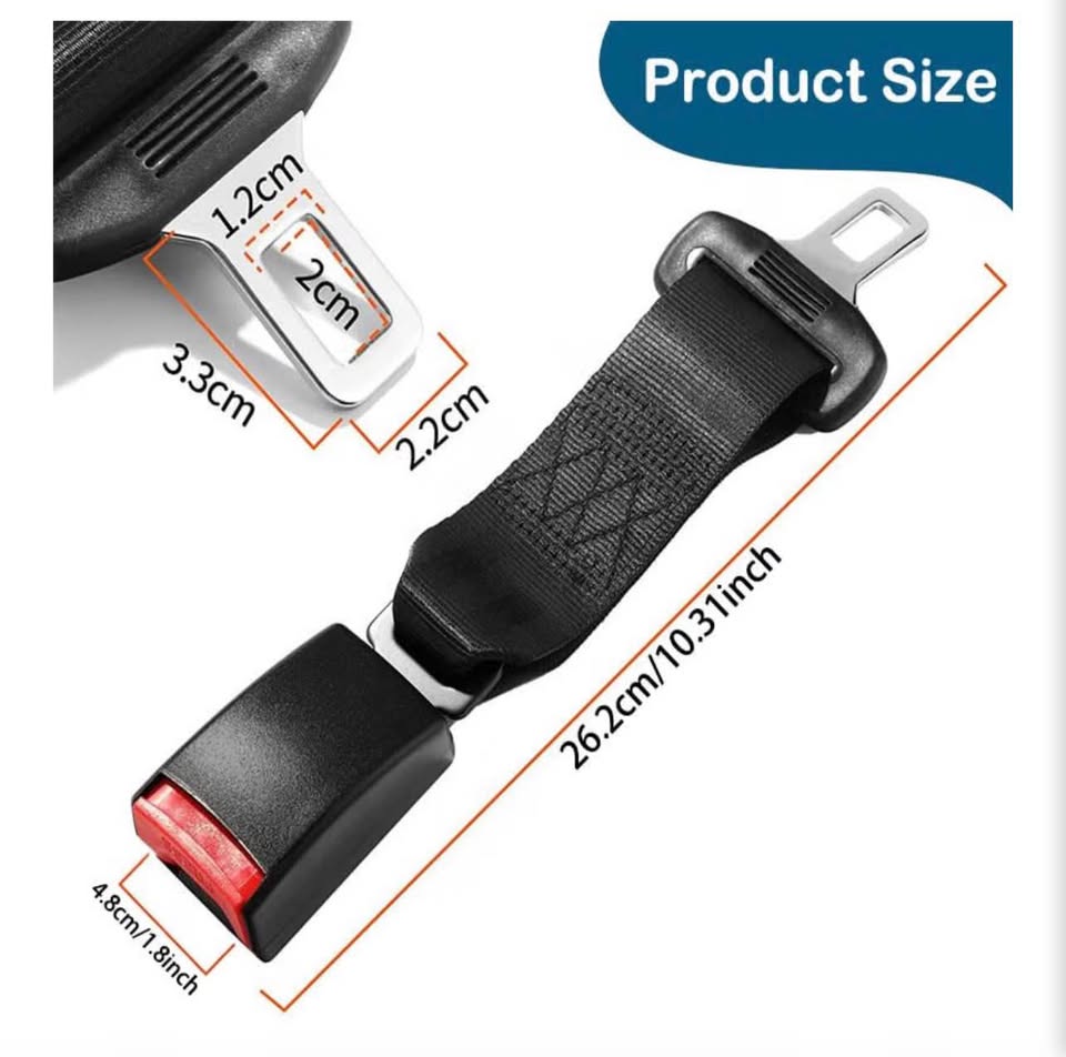 10 Inch Universal Buckle Extender, Restraint Extension, Upgraded Car Buckle Adap