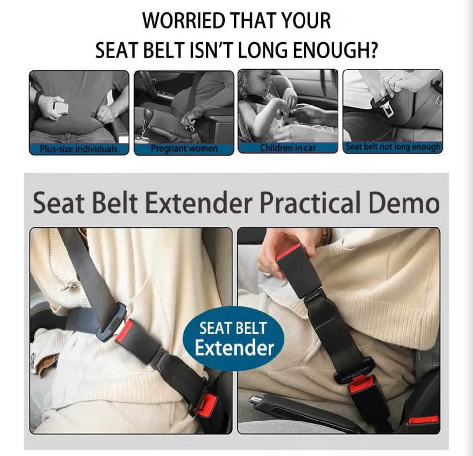 10 Inch Universal Buckle Extender, Restraint Extension, Upgraded Car Buckle Adap