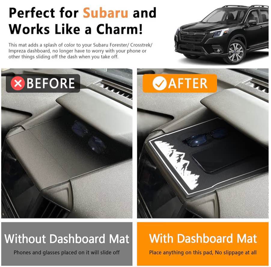 Dashboard Mats for Subaru Crosstrek Accessories 2023 2022 2021 2020 2019 2018 Su