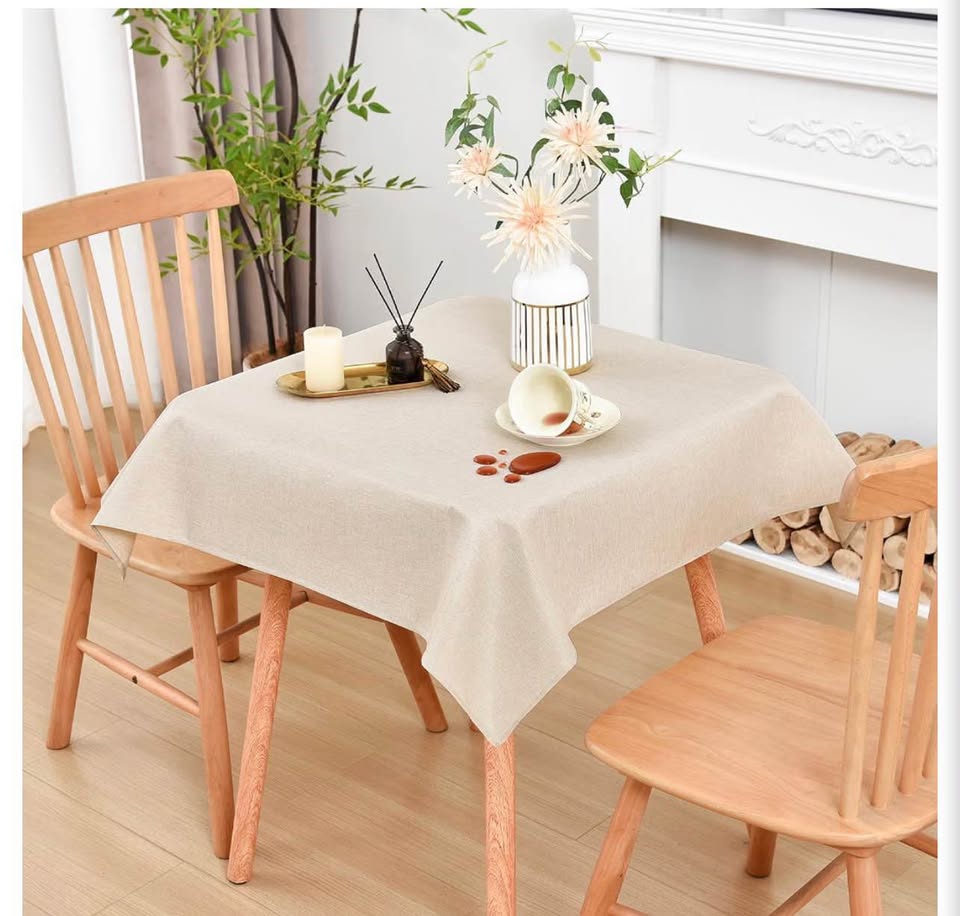 Square Beige Tablecloth35x 35 inch