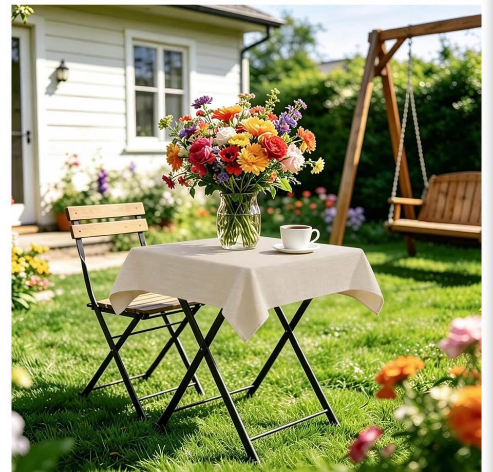 Square Beige Tablecloth35x 35 inch